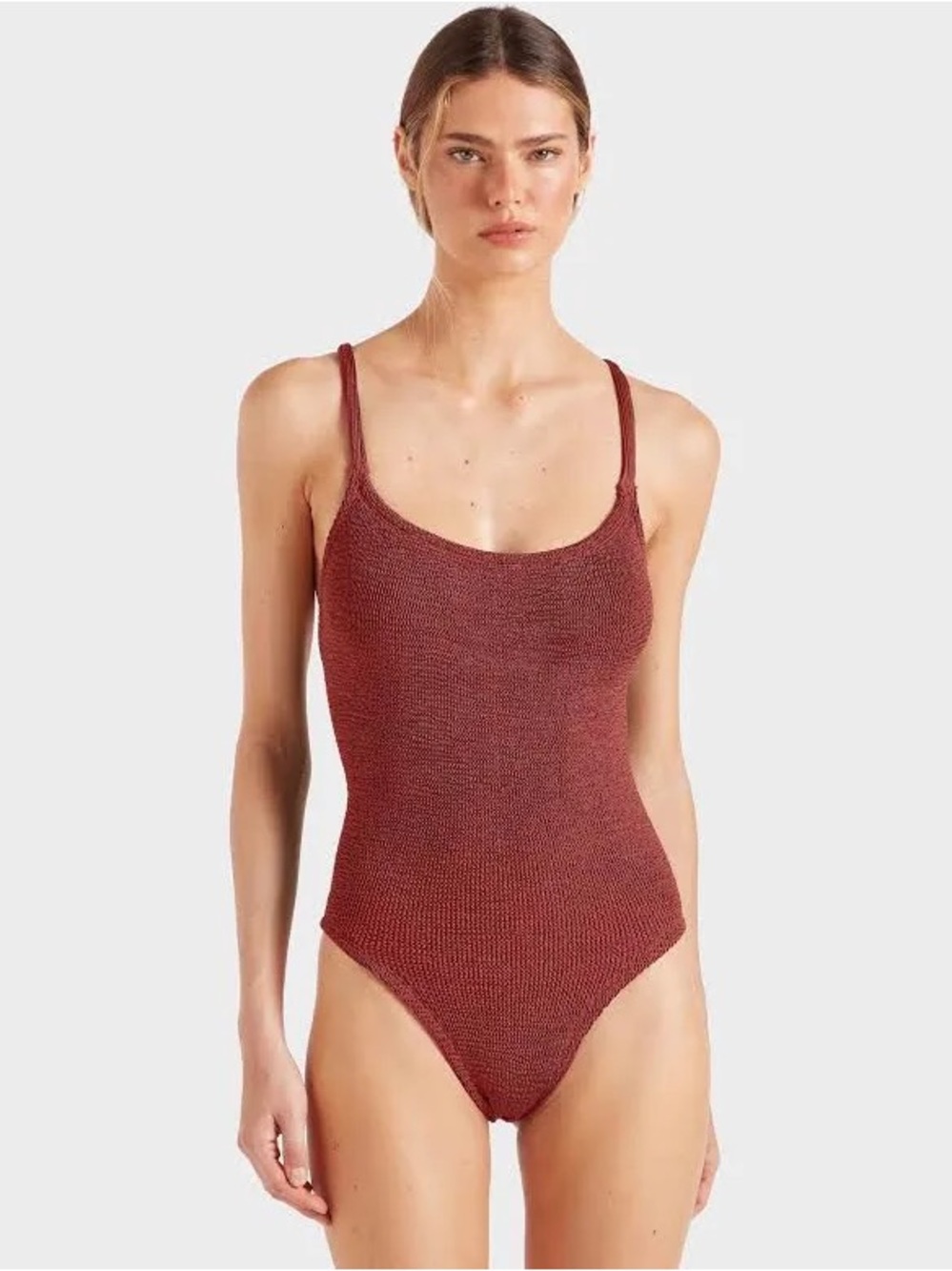 Hunza G Bette metallic rose One-Piece Swimsuit NWT - Picture 10 of 13